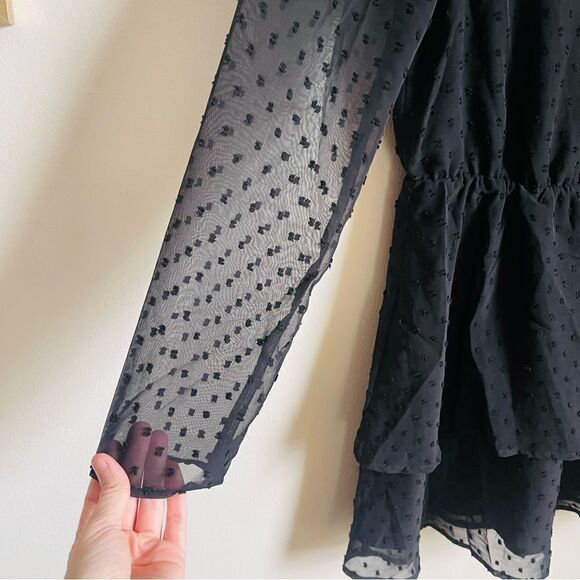 NEW Yumi Kim Black Swiss Dot Lovey Layered Ruffled Skirt Dress S - Picture 6 of 14